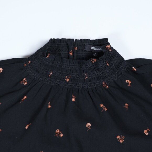 Madewell Women's Georgette Smocked Mockneck Top Size Small - Picture 7 of 16